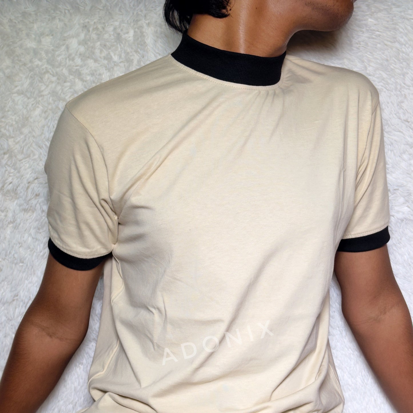 Mock Neck Summer T Shirt - Sky Blue