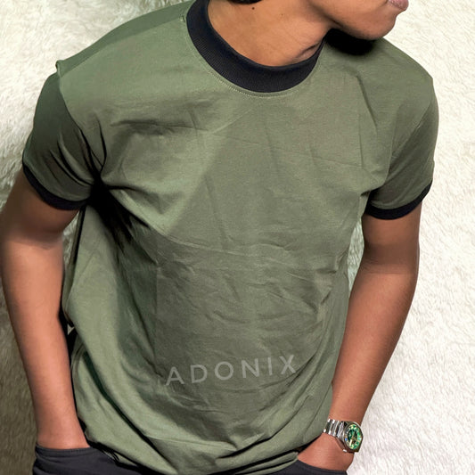 Mock Neck Summer T Shirt - Olive